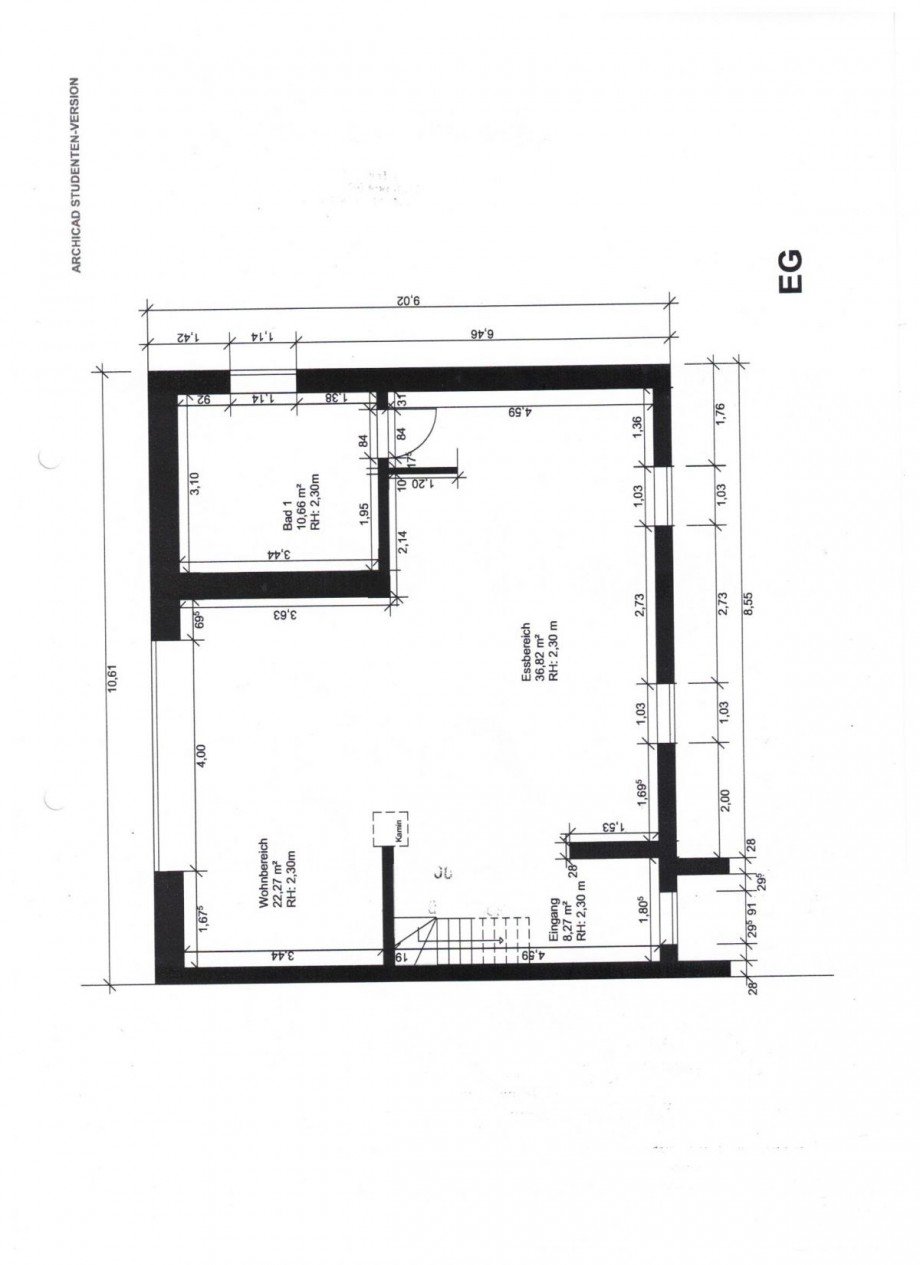 Haupthaus EG Doppelhaush�lfte B�tow