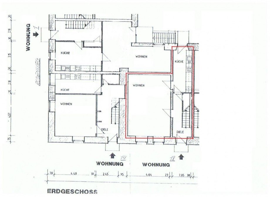 Erdgeschossgrundri��bersicht Wohnung F�nfseen