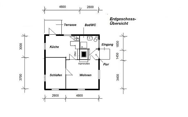 Erdgeschossgrundriss Haus Berga